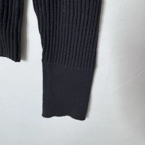Vintage Y2K 90s Ribbed Henley Women 2X Black Knit Top Snap Front Fitted Scoop - Picture 2 of 8